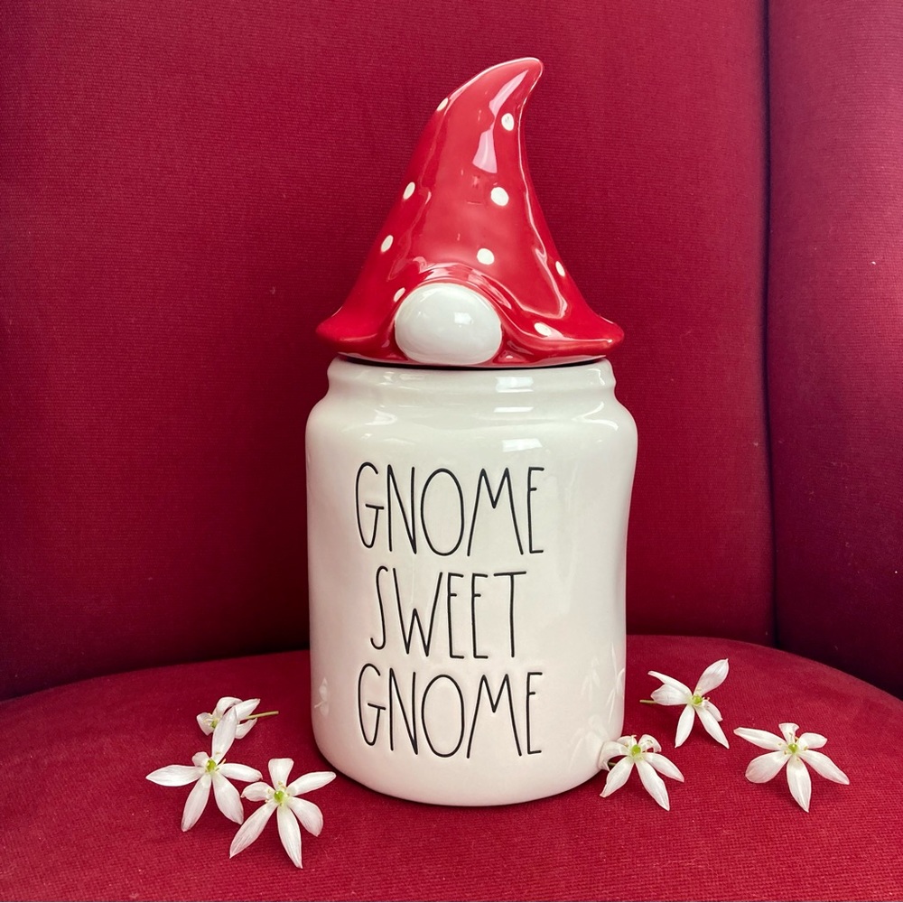 RAE DUNN “Gnome Sweet Gnome” Large Cookie Jar Canister!